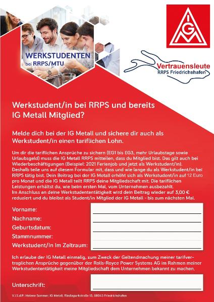Wieder da? Werkstudenten bei der MTU 